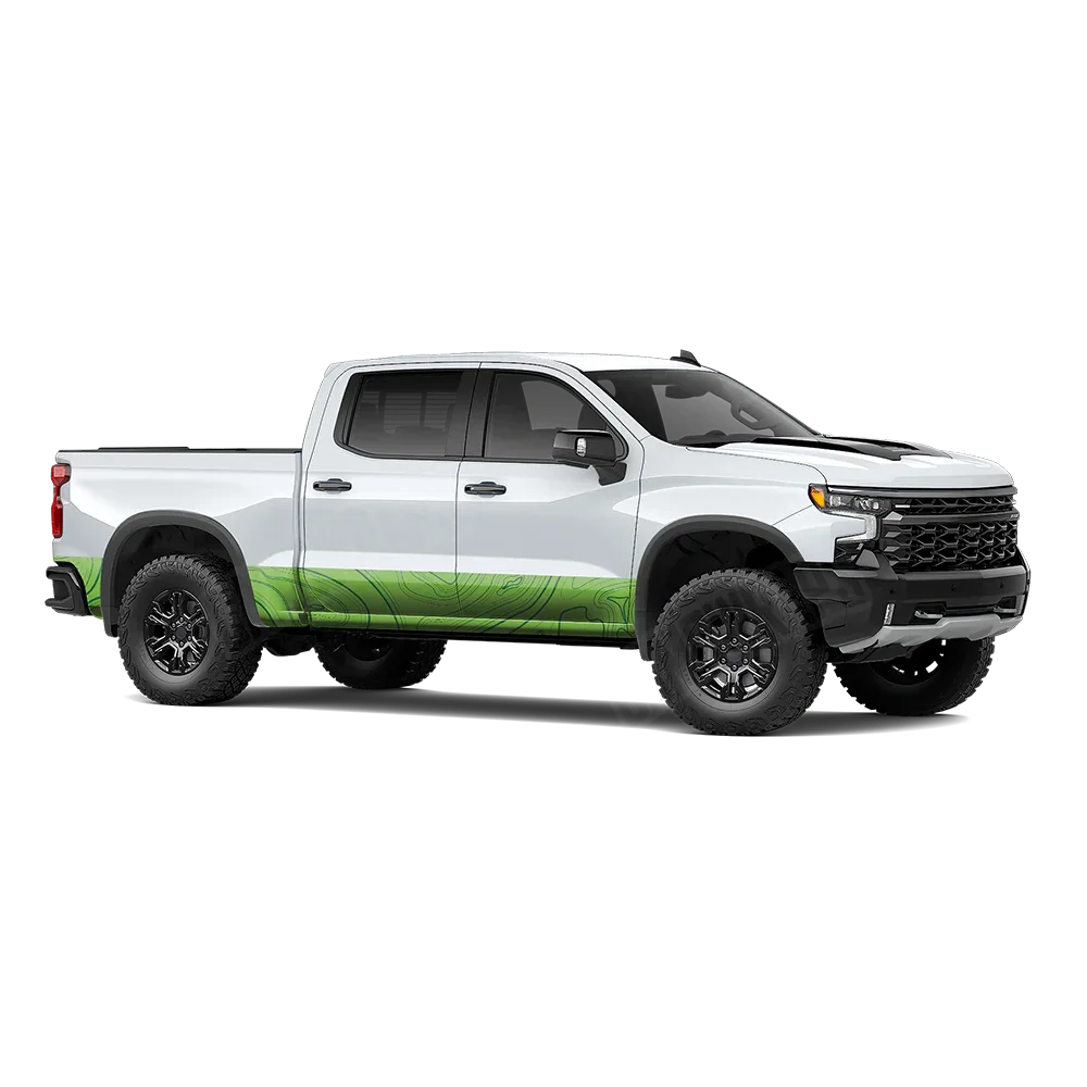 Topographic Green Rocker Panel Wraps