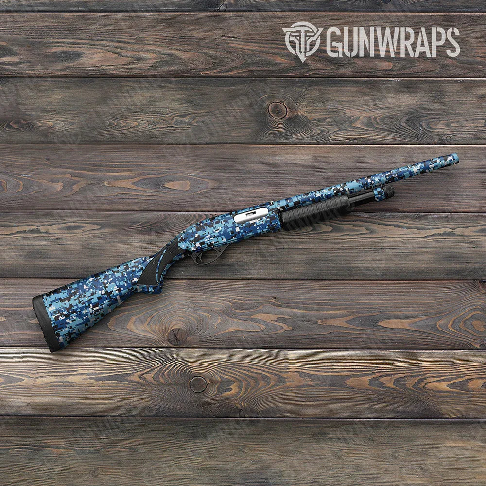 Digital Baby Blue Shotgun Gun Skin Vinyl Wraps