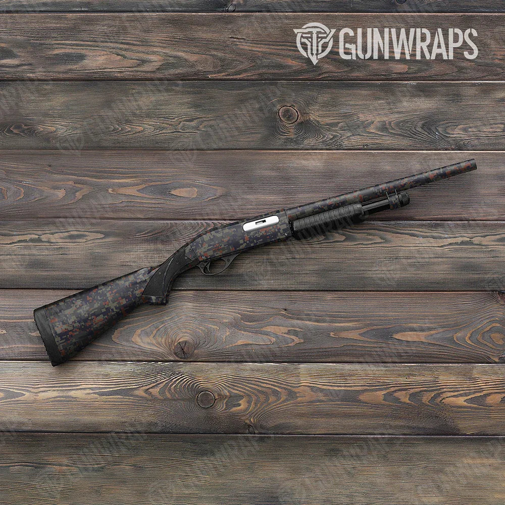 Digital Blue Copper Shotgun Gun Skin Vinyl Wraps