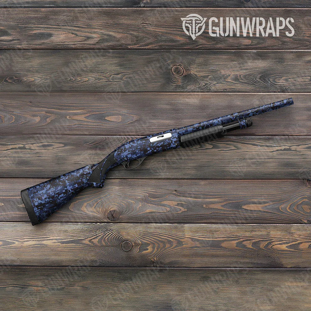 Digital Blue Midnight Shotgun Gun Skin Vinyl Wraps