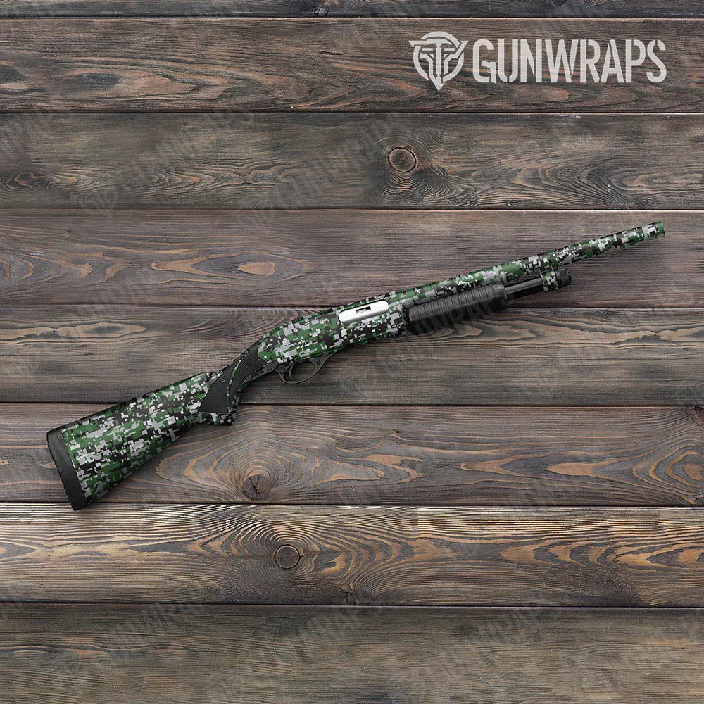 Digital Green Tiger Shotgun Gun Skin Vinyl Wraps