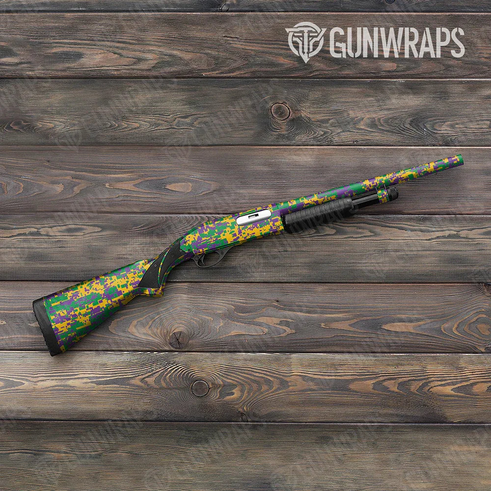 Digital Mardi Gras Shotgun Gun Skin Vinyl Wraps