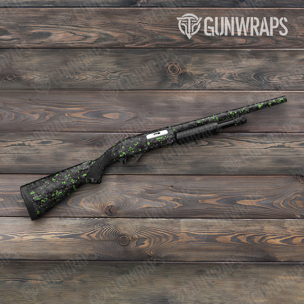 Digital Metro Green Shotgun Gun Skin Vinyl Wraps