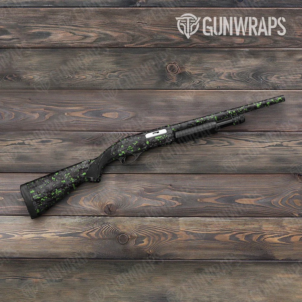 Digital Metro Green Shotgun Gun Skin Vinyl Wraps