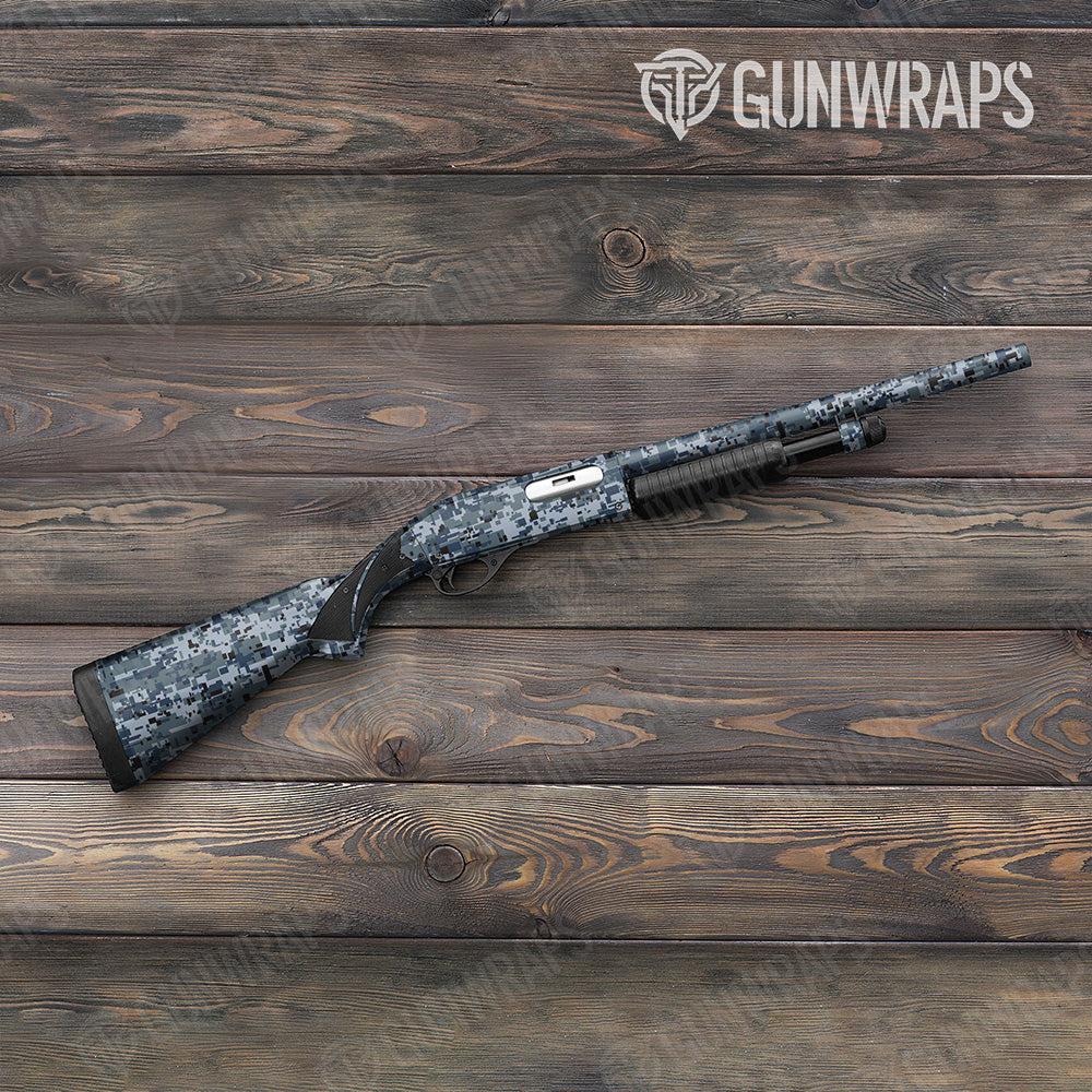Digital Navy Shotgun Gun Skin Vinyl Wraps