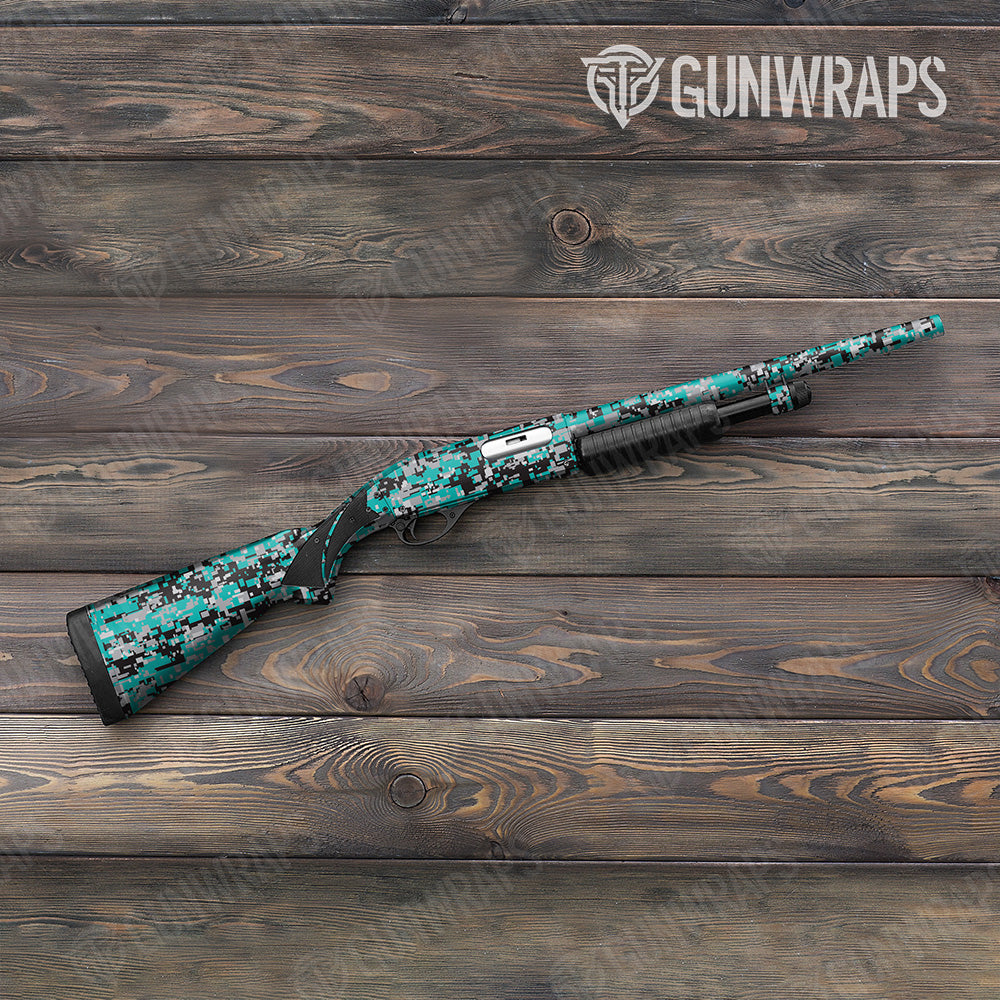 Digital Tiffany Blue Tiger Shotgun Gun Skin Vinyl Wraps