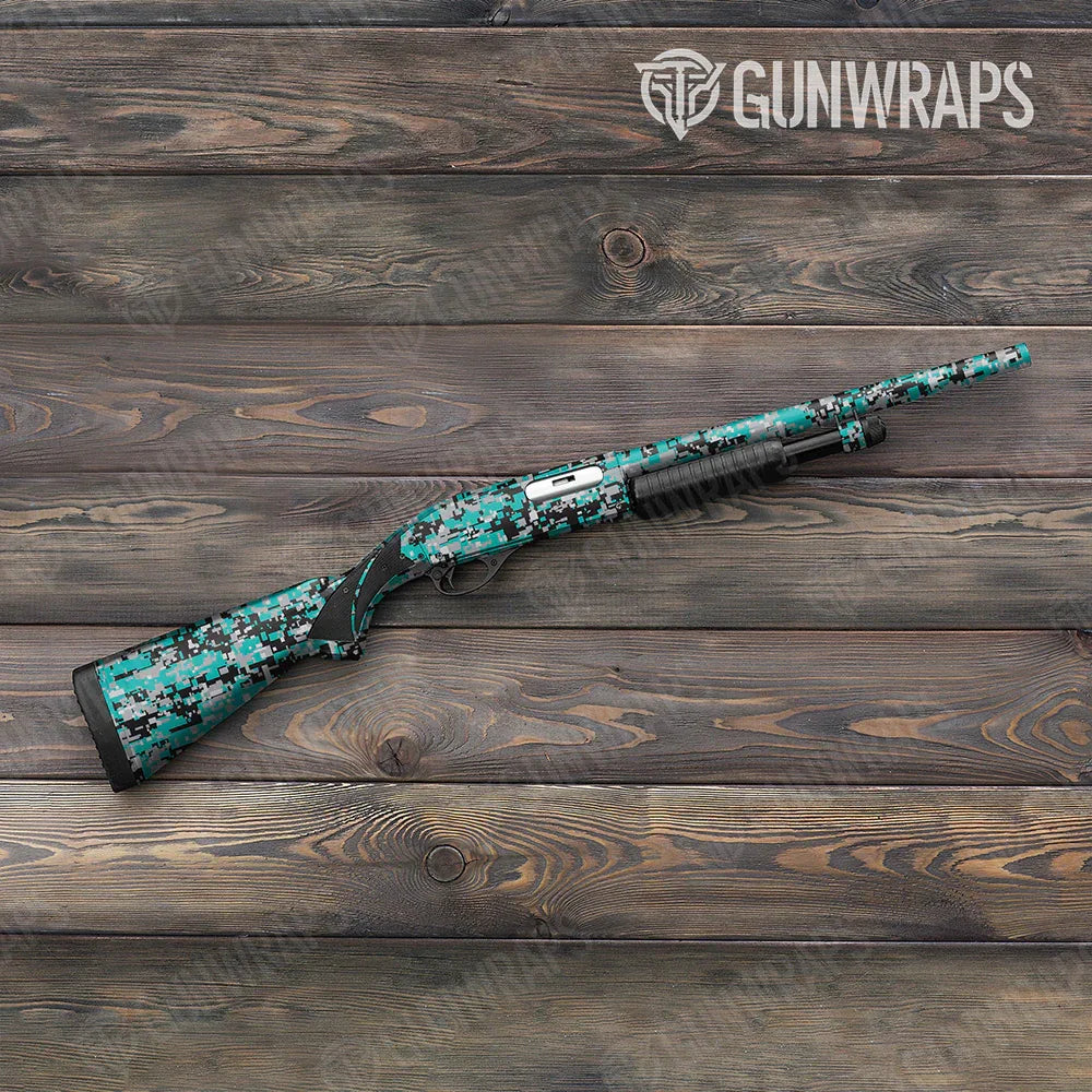 Digital Tiffany Blue Tiger Shotgun Gun Skin Vinyl Wraps