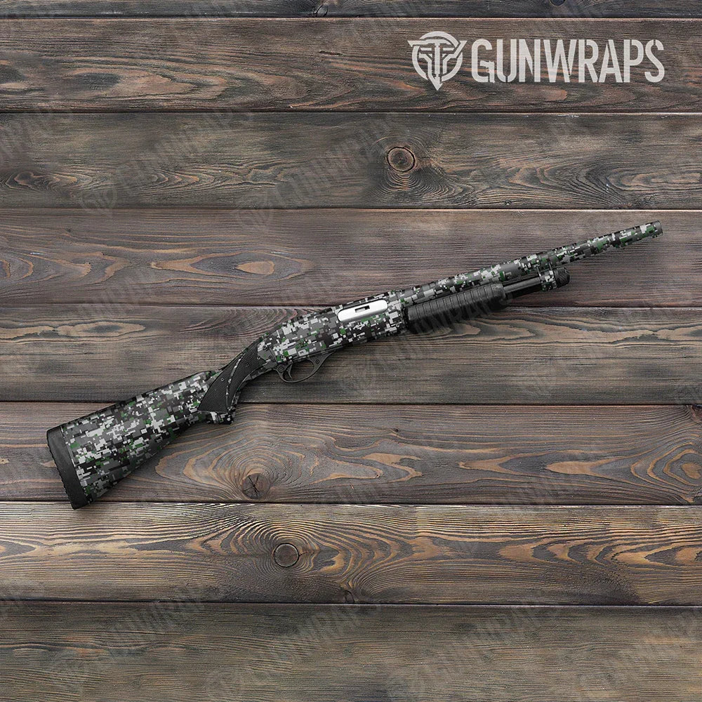 Digital Urban Green Shotgun Gun Skin Vinyl Wraps
