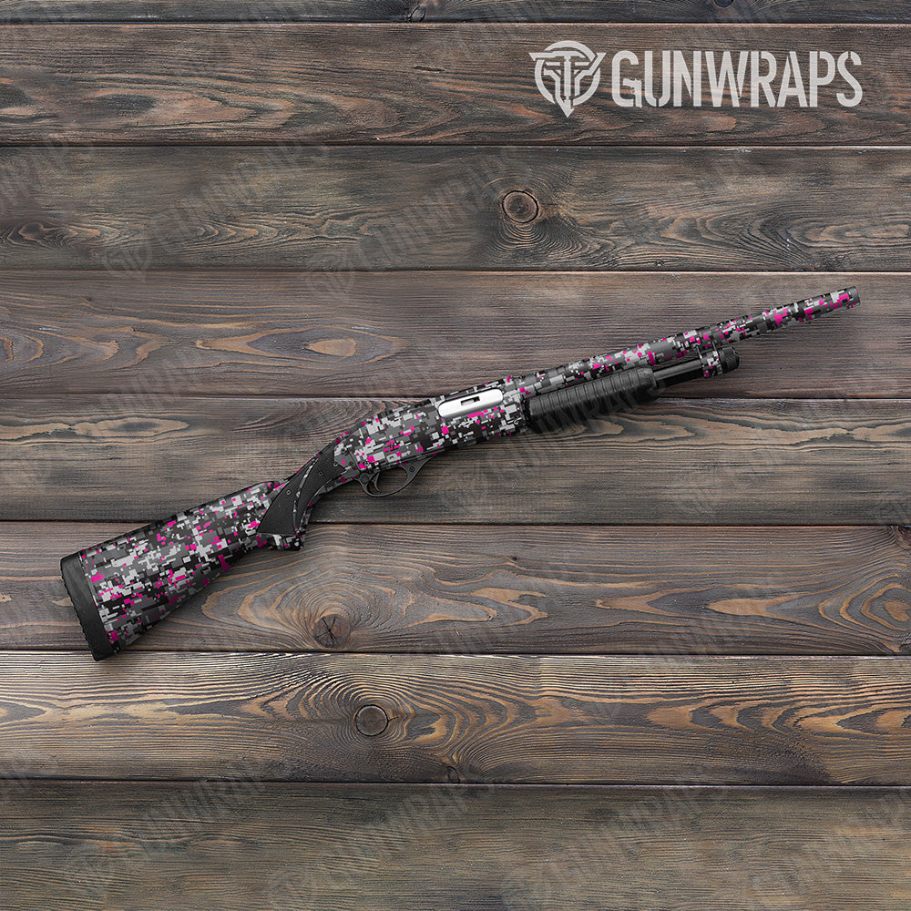 Digital Urban Magenta Shotgun Gun Skin Vinyl Wraps