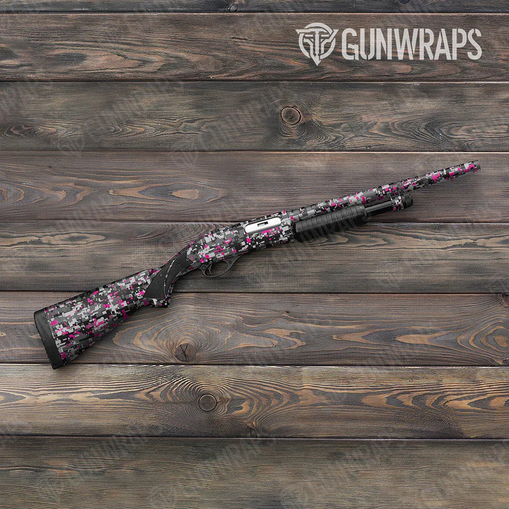 Digital Urban Magenta Shotgun Gun Skin Vinyl Wraps