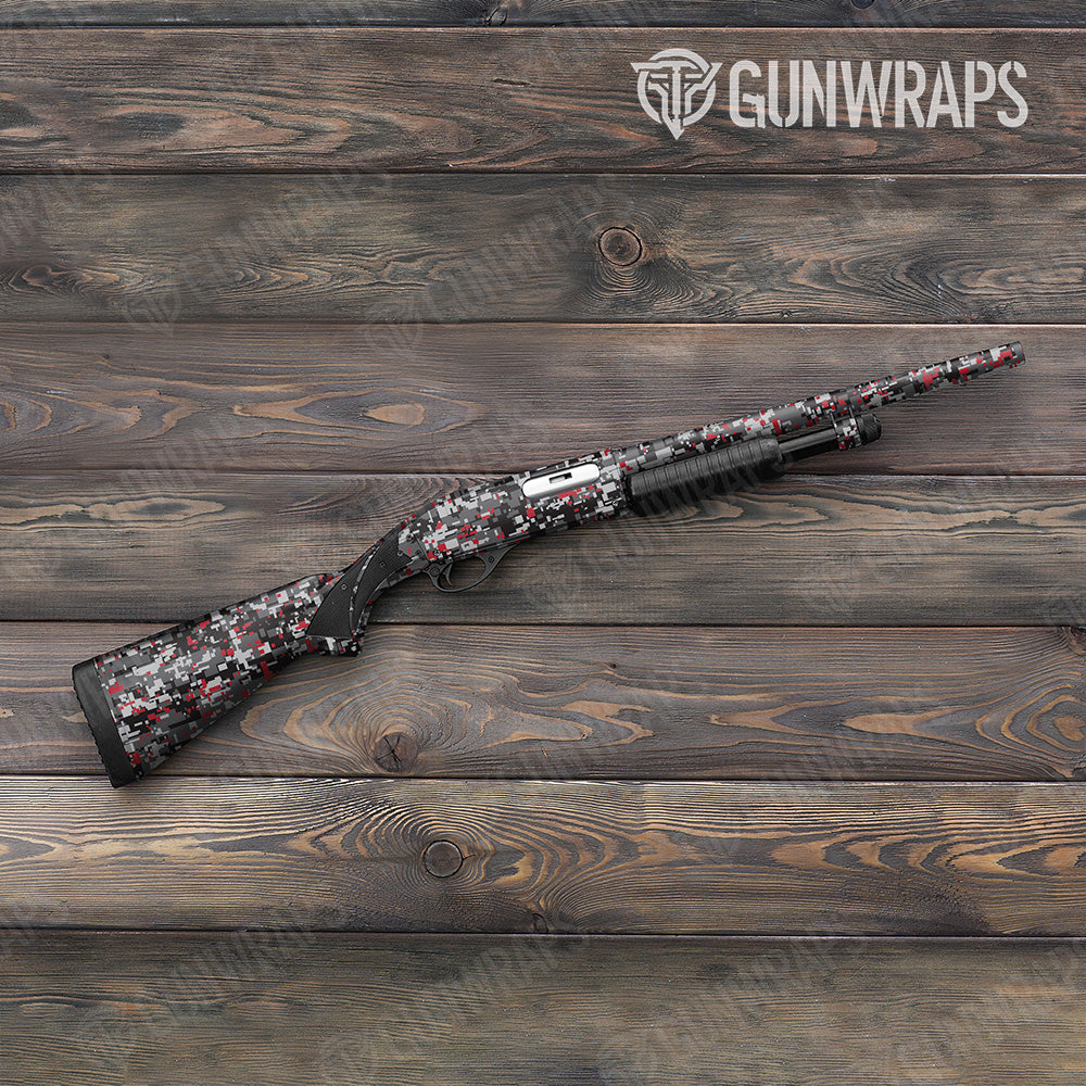 Digital Urban Red Shotgun Gun Skin Vinyl Wraps