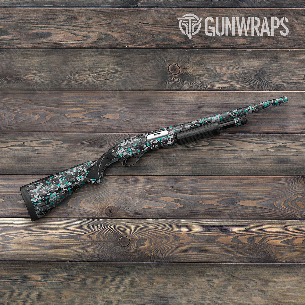 Digital Urban Tiffany Blue Shotgun Gun Skin Vinyl Wraps