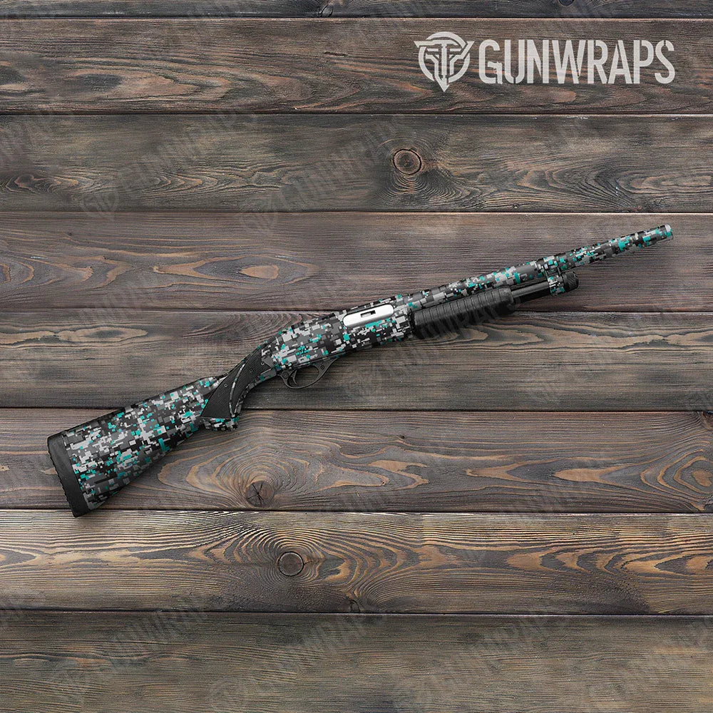 Digital Urban Tiffany Blue Shotgun Gun Skin Vinyl Wraps