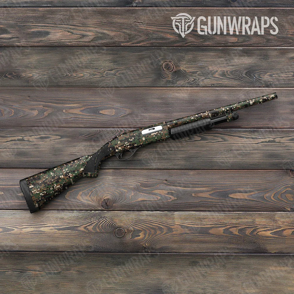 Digital Woodland Shotgun Gun Skin Vinyl Wraps