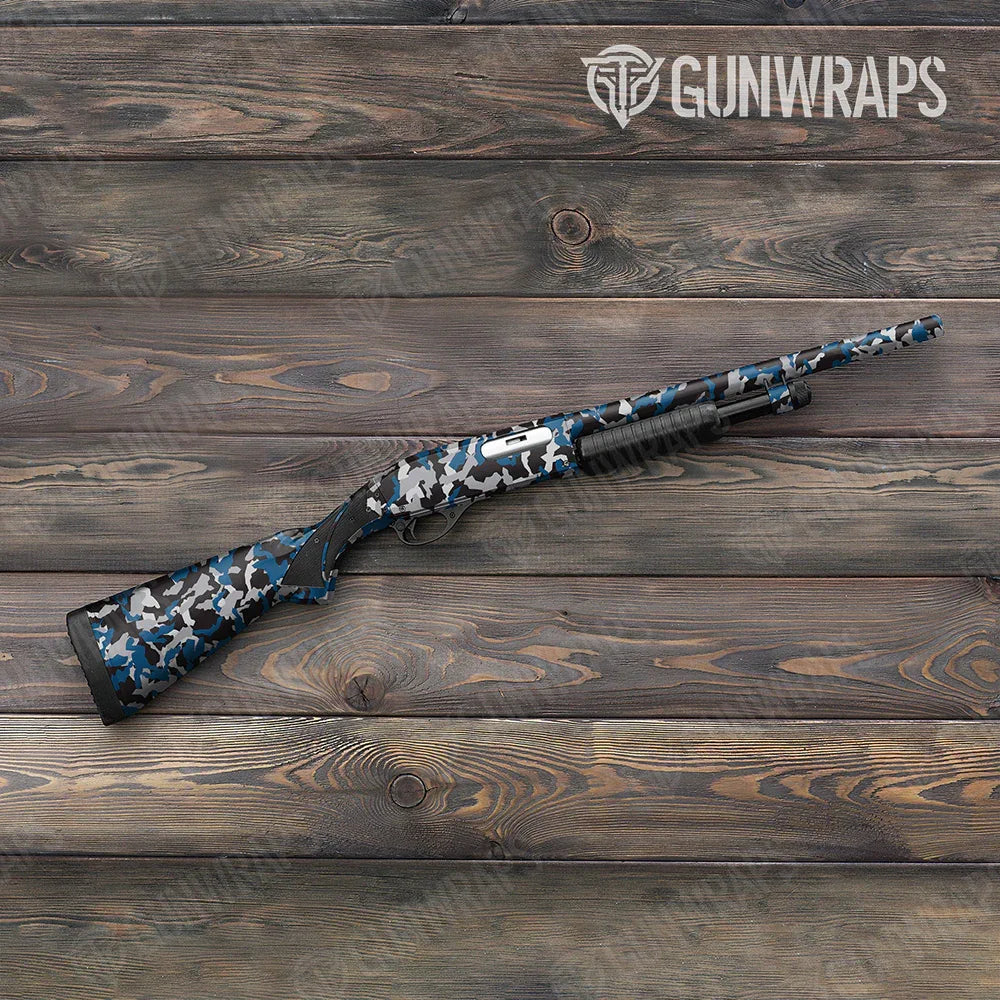 Erratic Blue Tiger Shotgun Gun Skin Vinyl Wraps