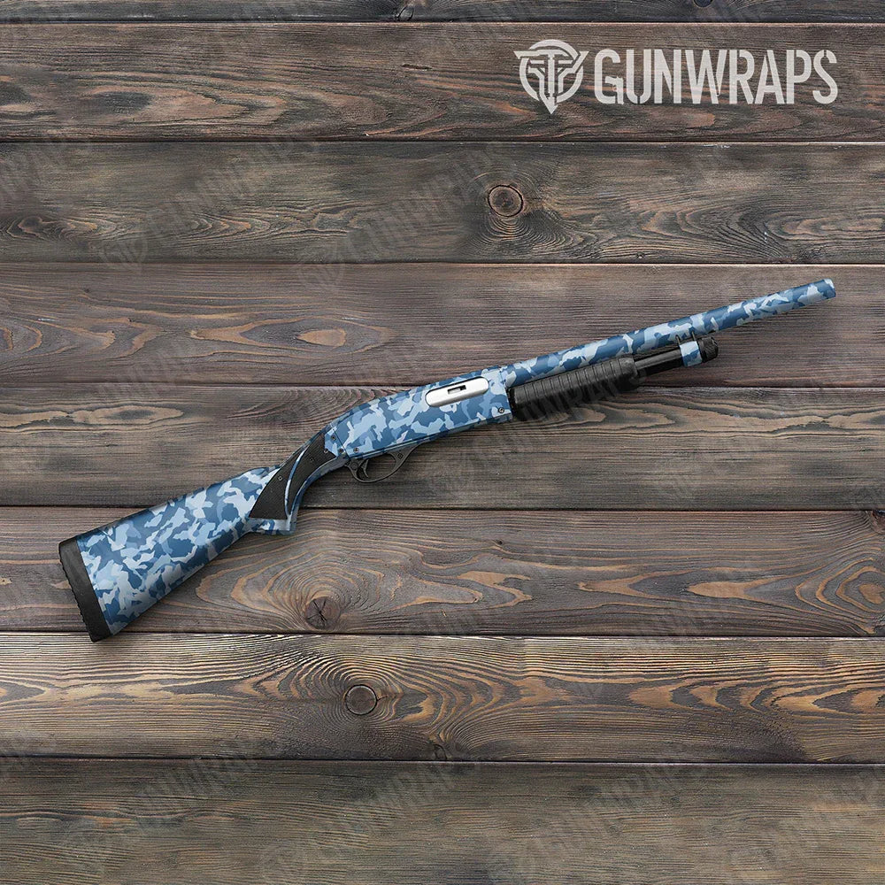 Erratic Cool Blue Shotgun Gun Skin Vinyl Wraps