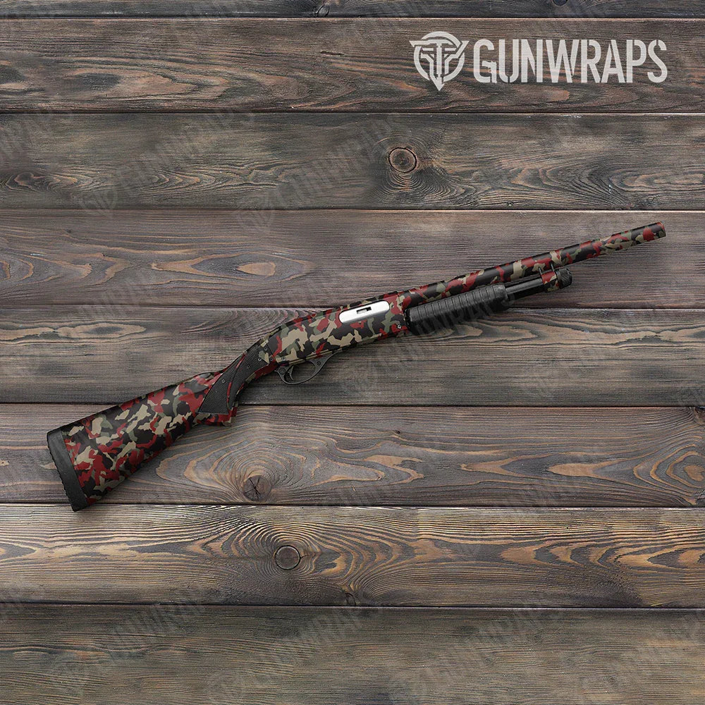 Erratic Militant Red Shotgun Gun Skin Vinyl Wraps