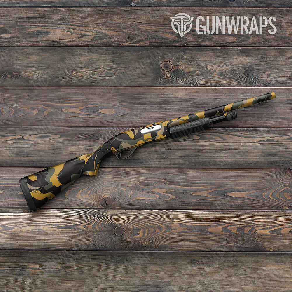 Ragged Militant Yellow Shotgun Gun Skin Vinyl Wraps