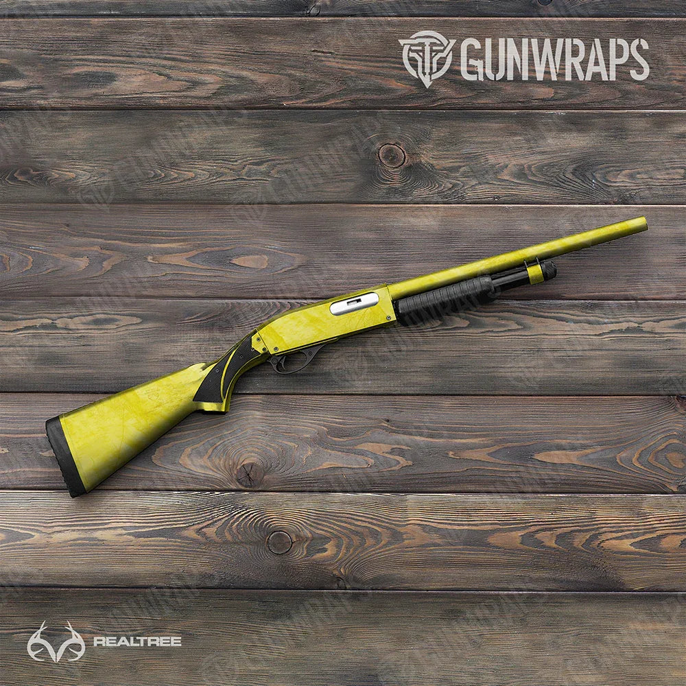 Realtree Fishing Yellow Shotgun Gun Skin Vinyl Wraps