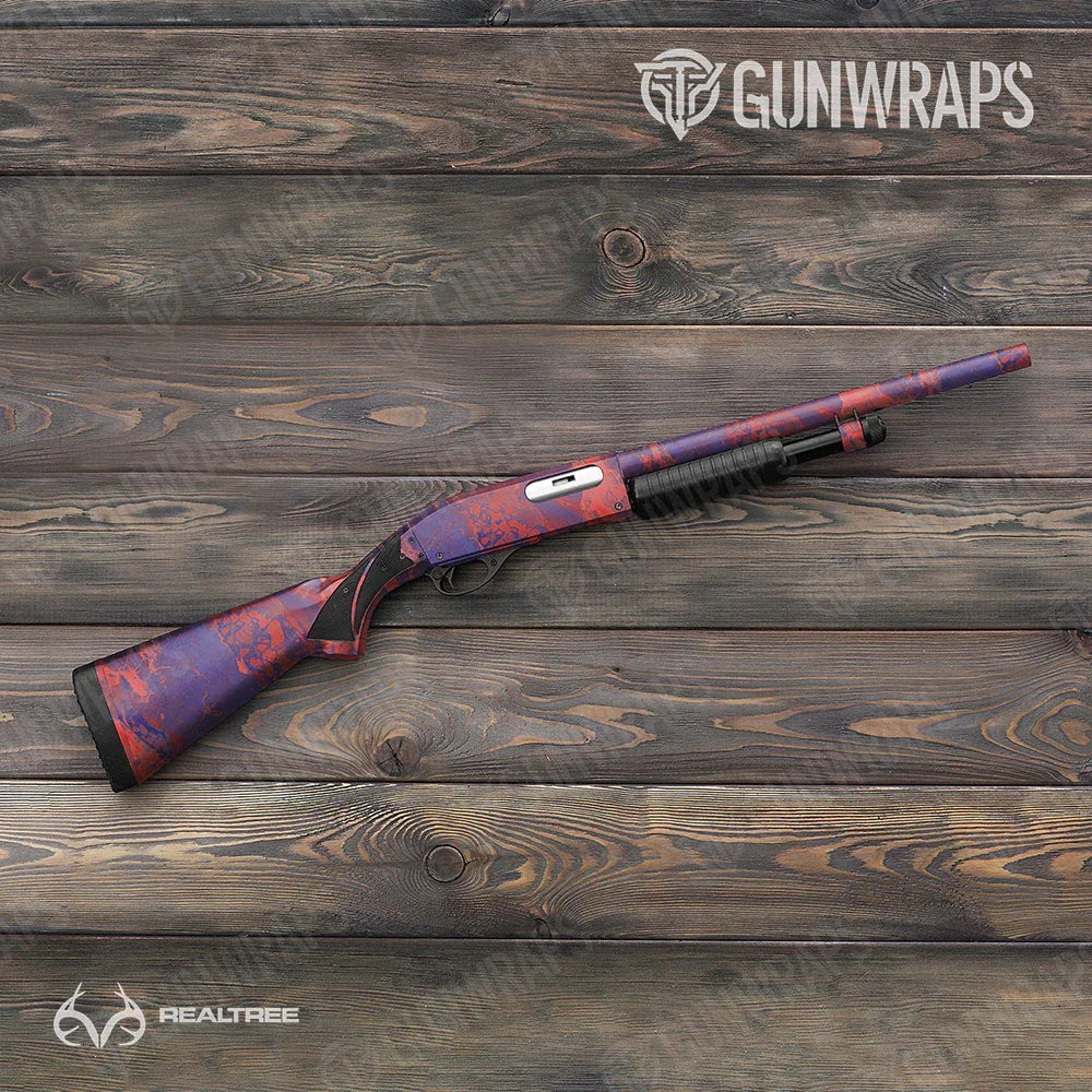 Realtree WAV3 Red Blue Shotgun Gun Skin Vinyl Wraps