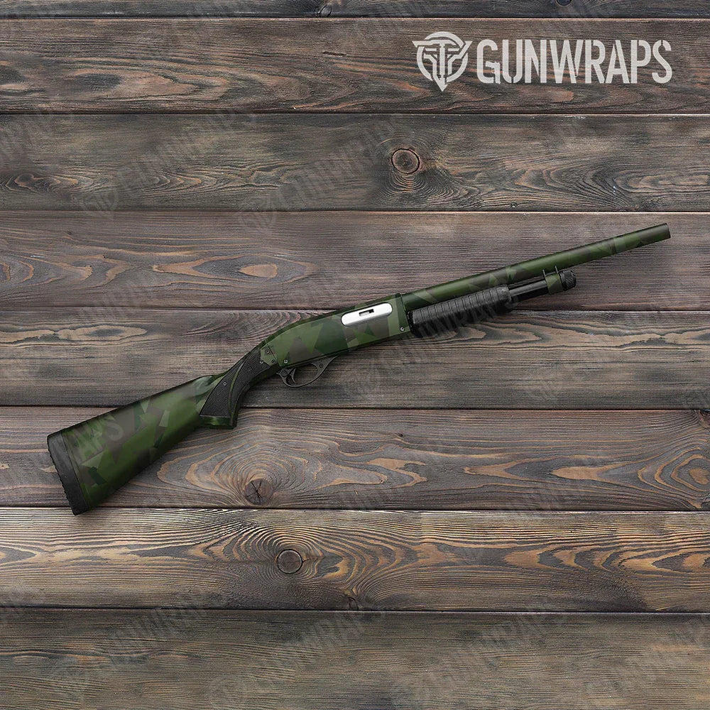 Shattered Army Dark Green Shotgun Gun Skin Vinyl Wraps