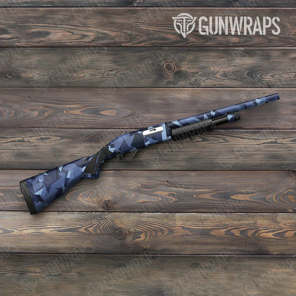 Shattered Blue Urban Night Shotgun Gun Skin Vinyl Wraps