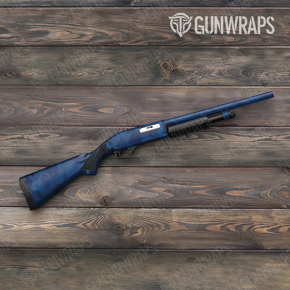 Shattered Elite Blue Shotgun Gun Skin Vinyl Wraps