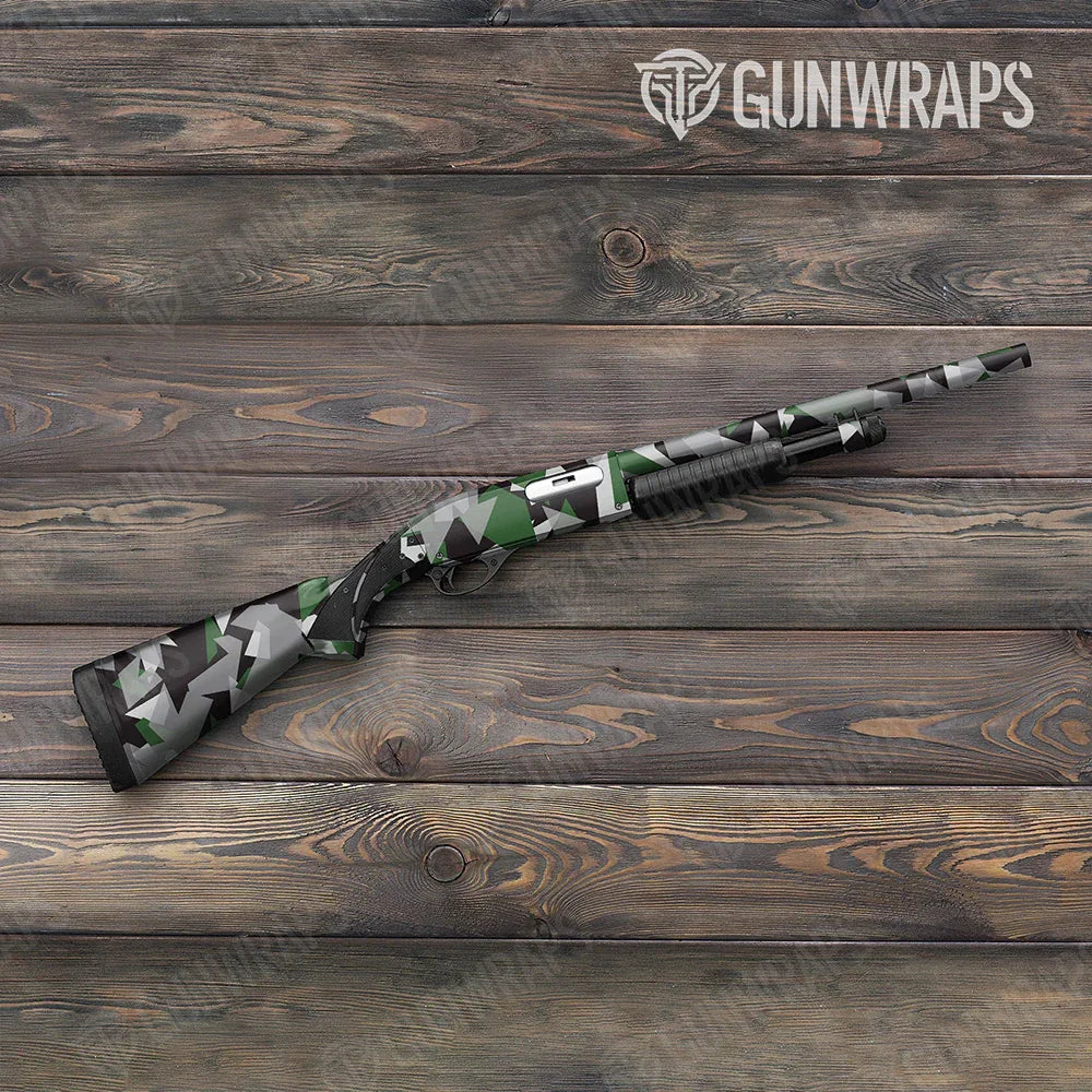 Shattered Green Tiger Shotgun Gun Skin Vinyl Wraps