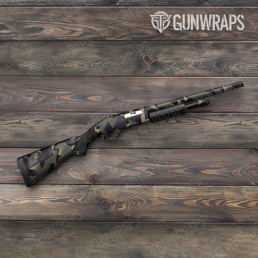 Shattered Militant Blue Shotgun Gun Skin Vinyl Wraps