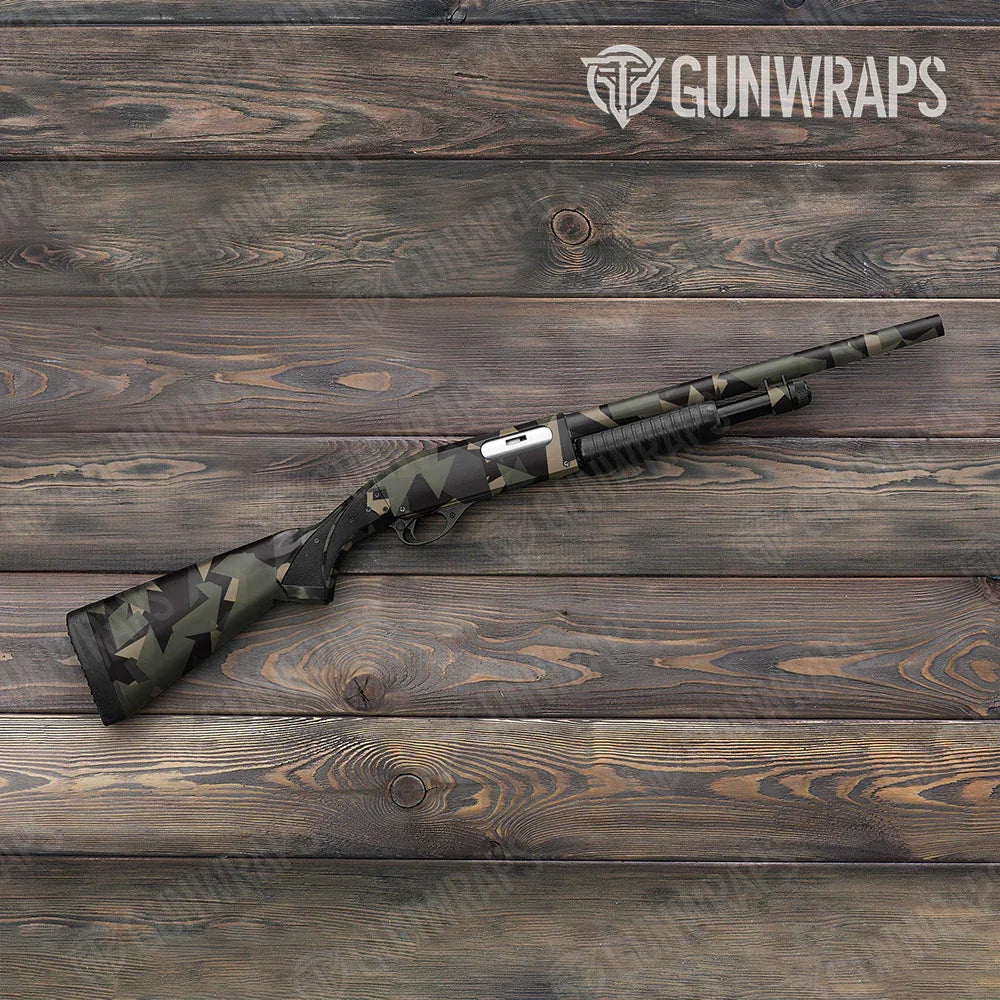 Shattered Militant Charcoal Shotgun Gun Skin Vinyl Wraps