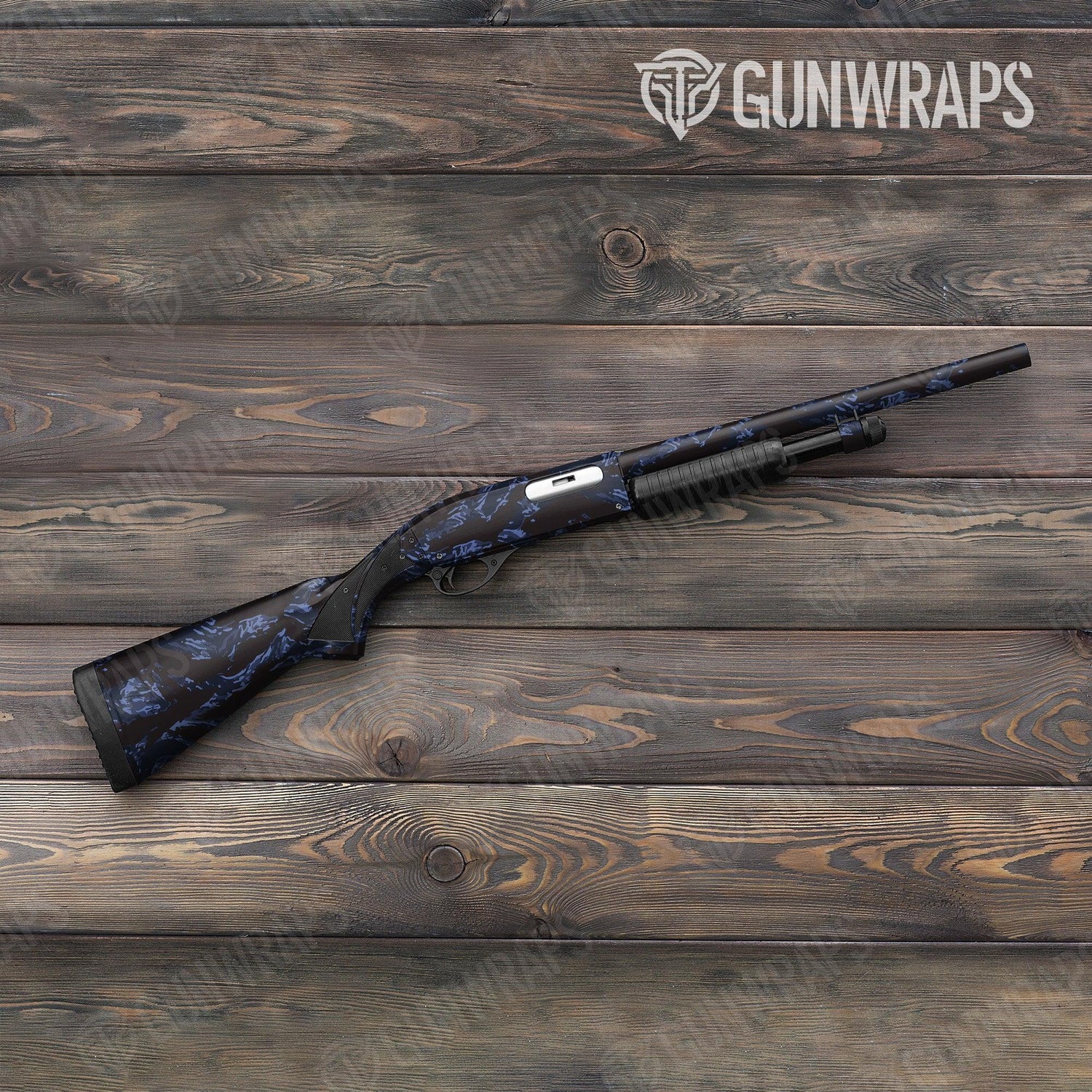Vietnam Tiger Stripe Blue Midnight Shotgun Gun Skin Vinyl Wraps