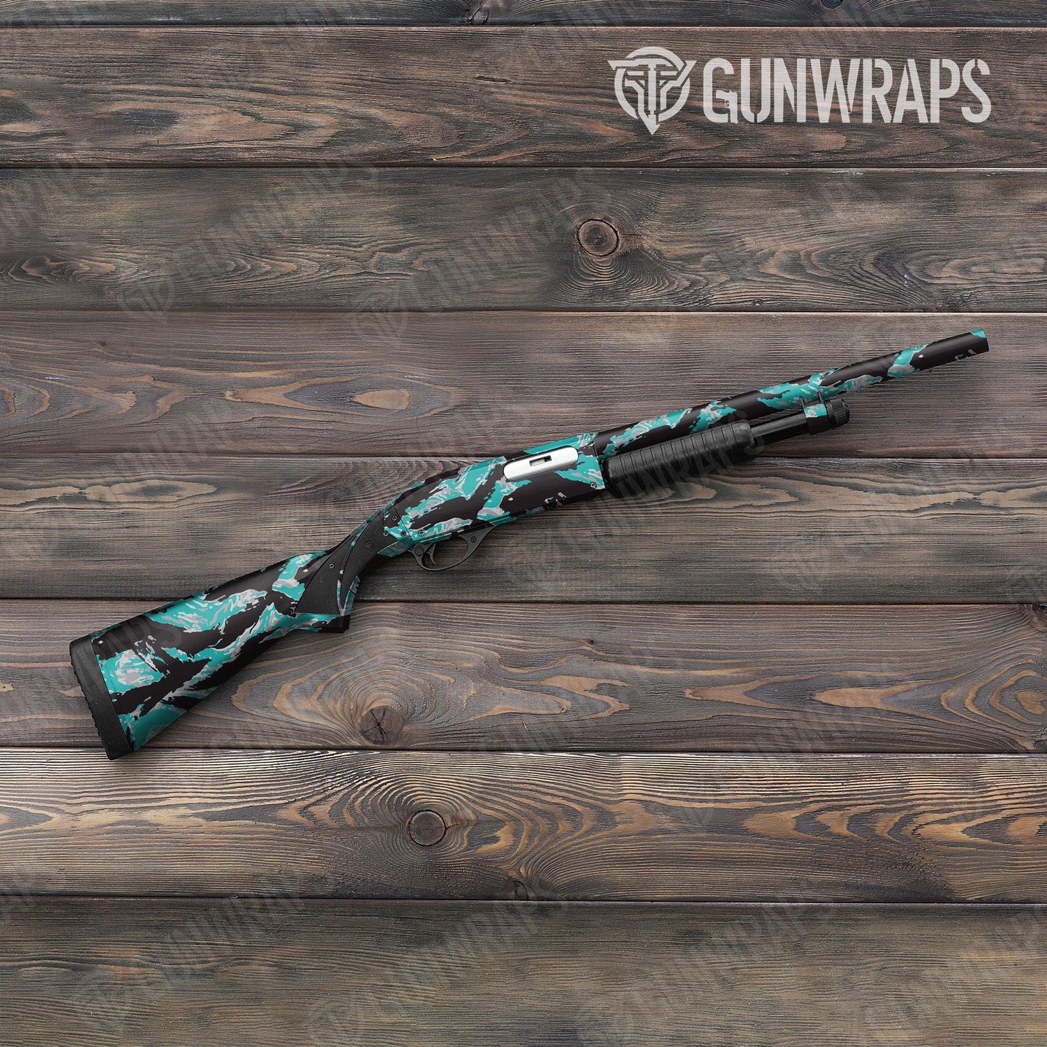 Vietnam Tiger Stripe Tiffany Blue Tiger Shotgun Gun Skin Vinyl Wraps