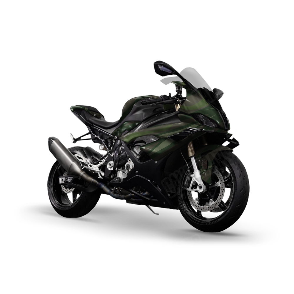 Fun Stripe Army Dark Green Sports Bike Wraps