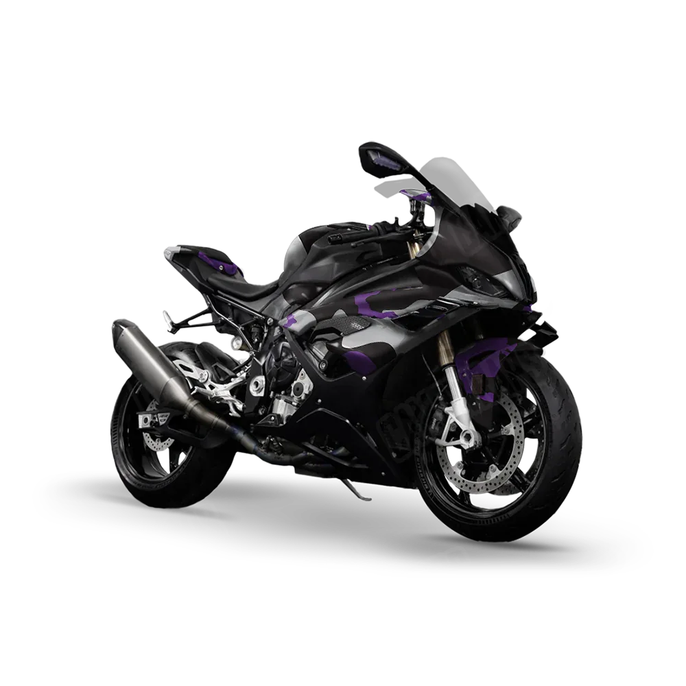 Ragged Purple Tiger Sports Bike Wraps