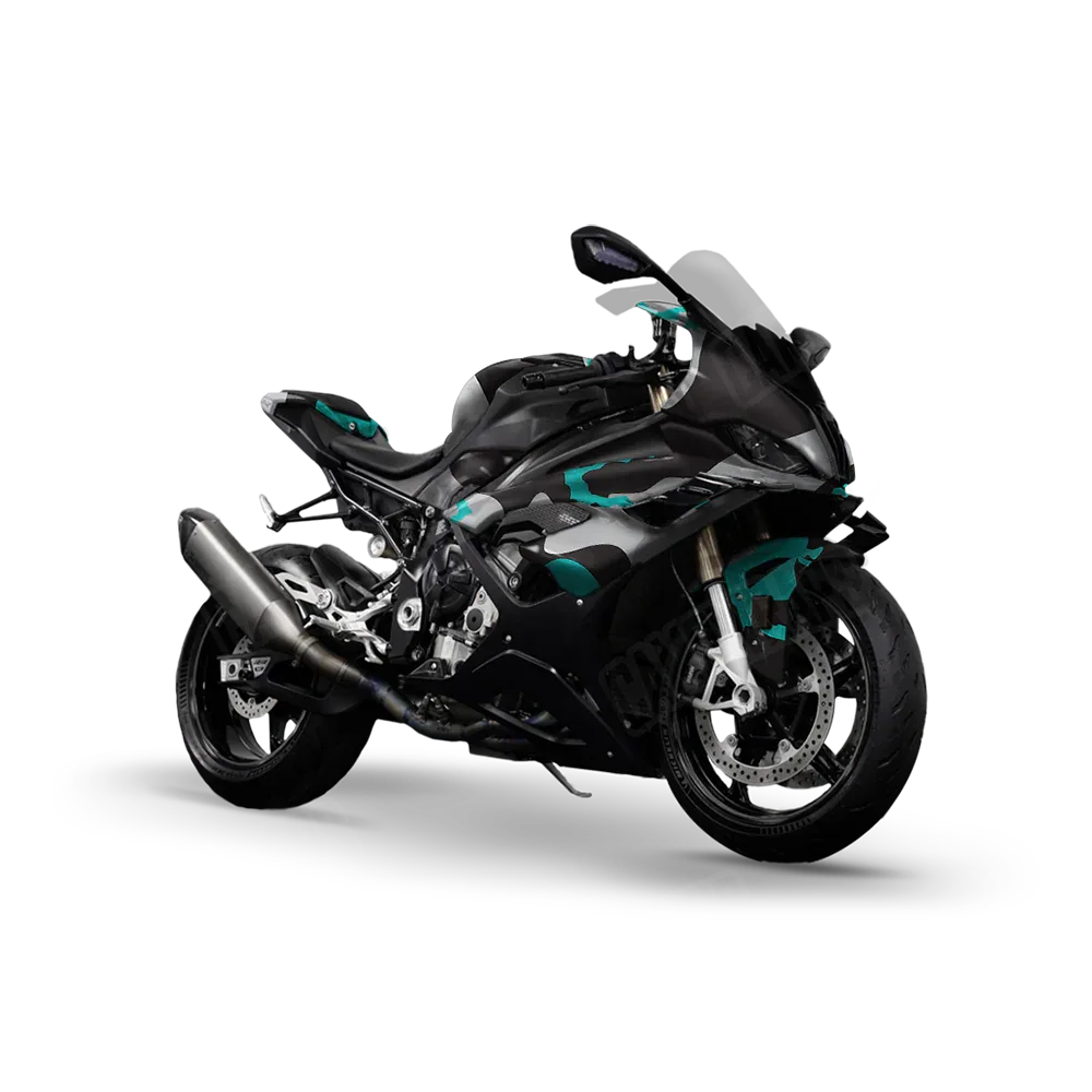 Ragged Tiffany Blue Tiger Sports Bike Wraps
