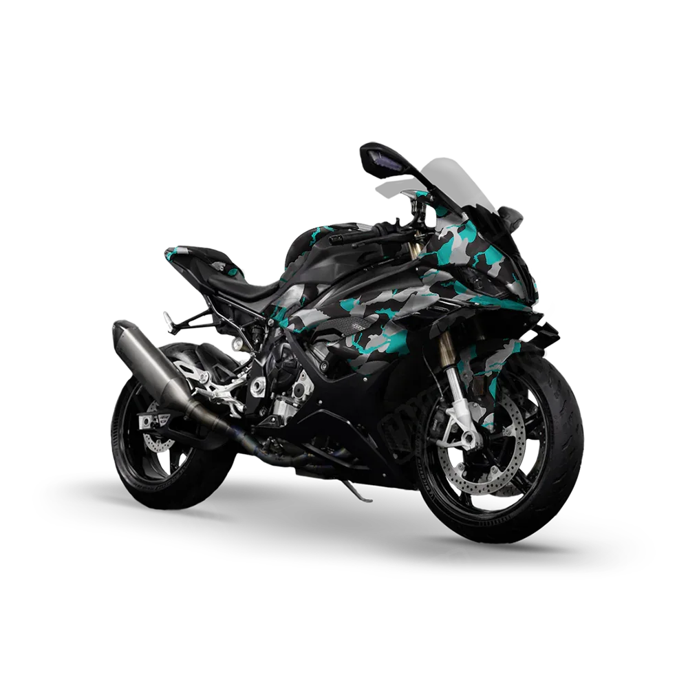 Ragged Tiffany Blue Tiger Sports Bike Wraps