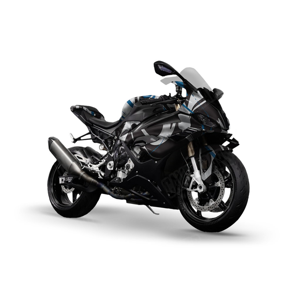 Liquid Smoke Blue Tiger Sports Bike Wraps