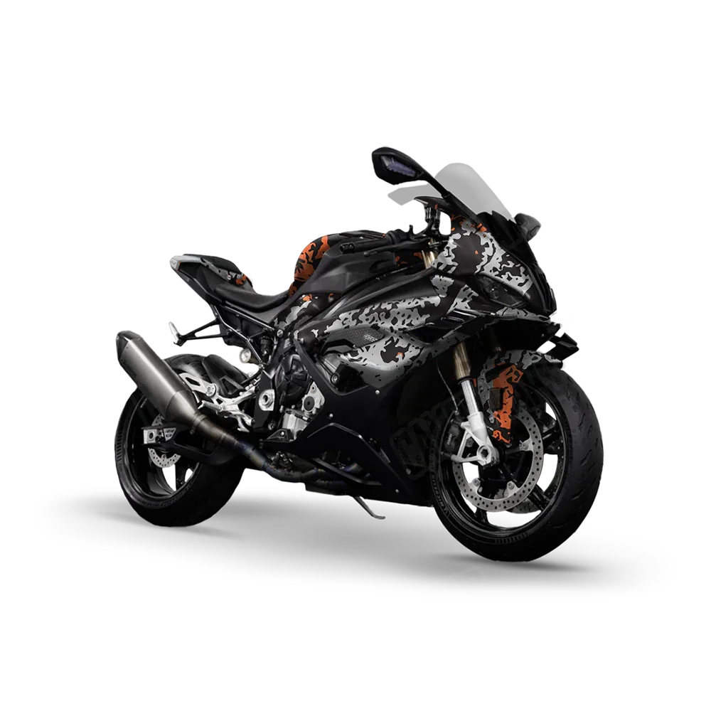 Pasted Orange Tiger Sports Bike Wraps