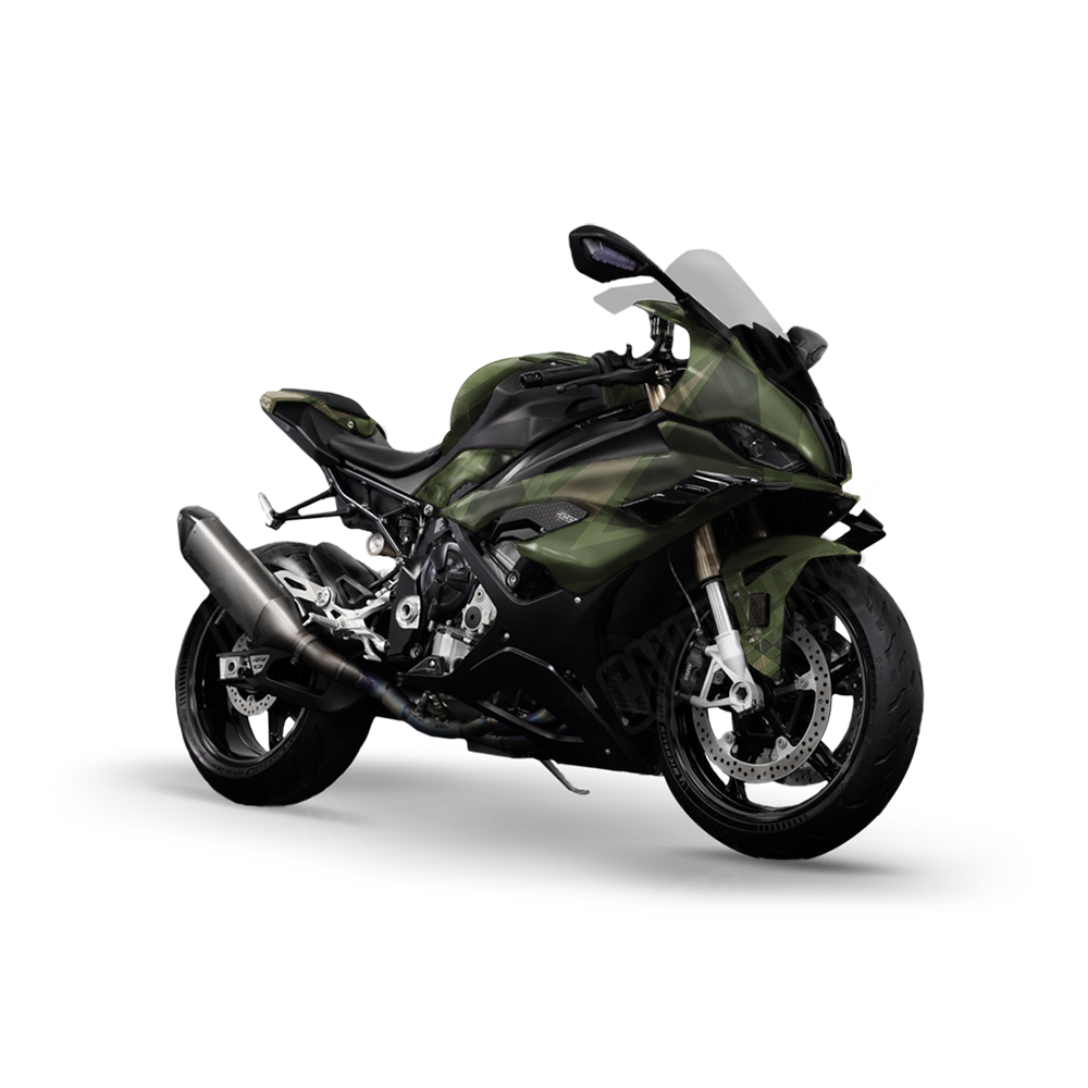 Sharp Army Green Sports Bike Wraps