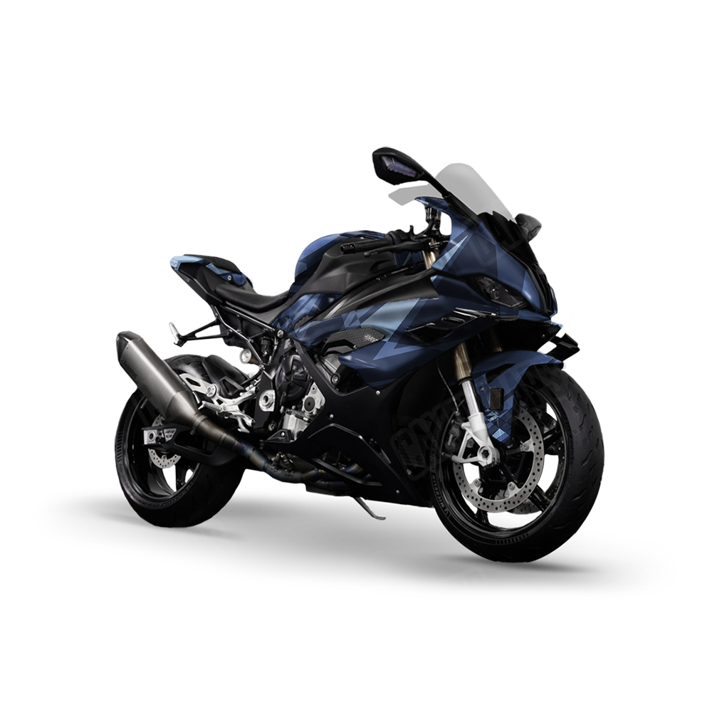 Sharp Blue Urban Night Sports Bike Wraps