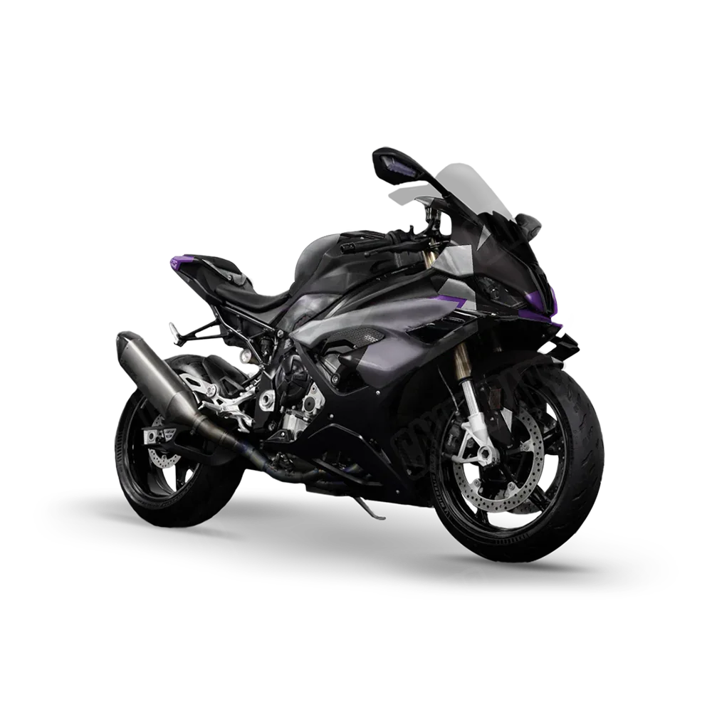 Shattered Purple Tiger Sports Bike Wraps