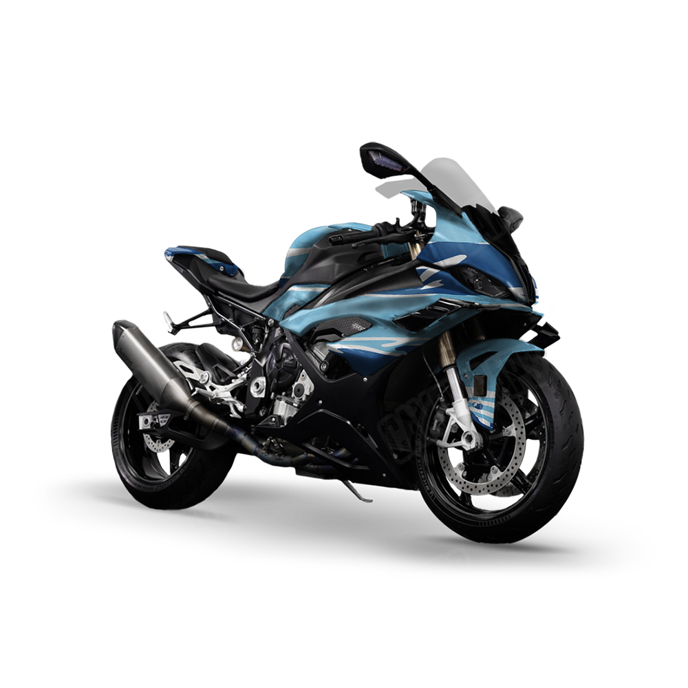 Shredded Baby Blue Sports Bike Wraps