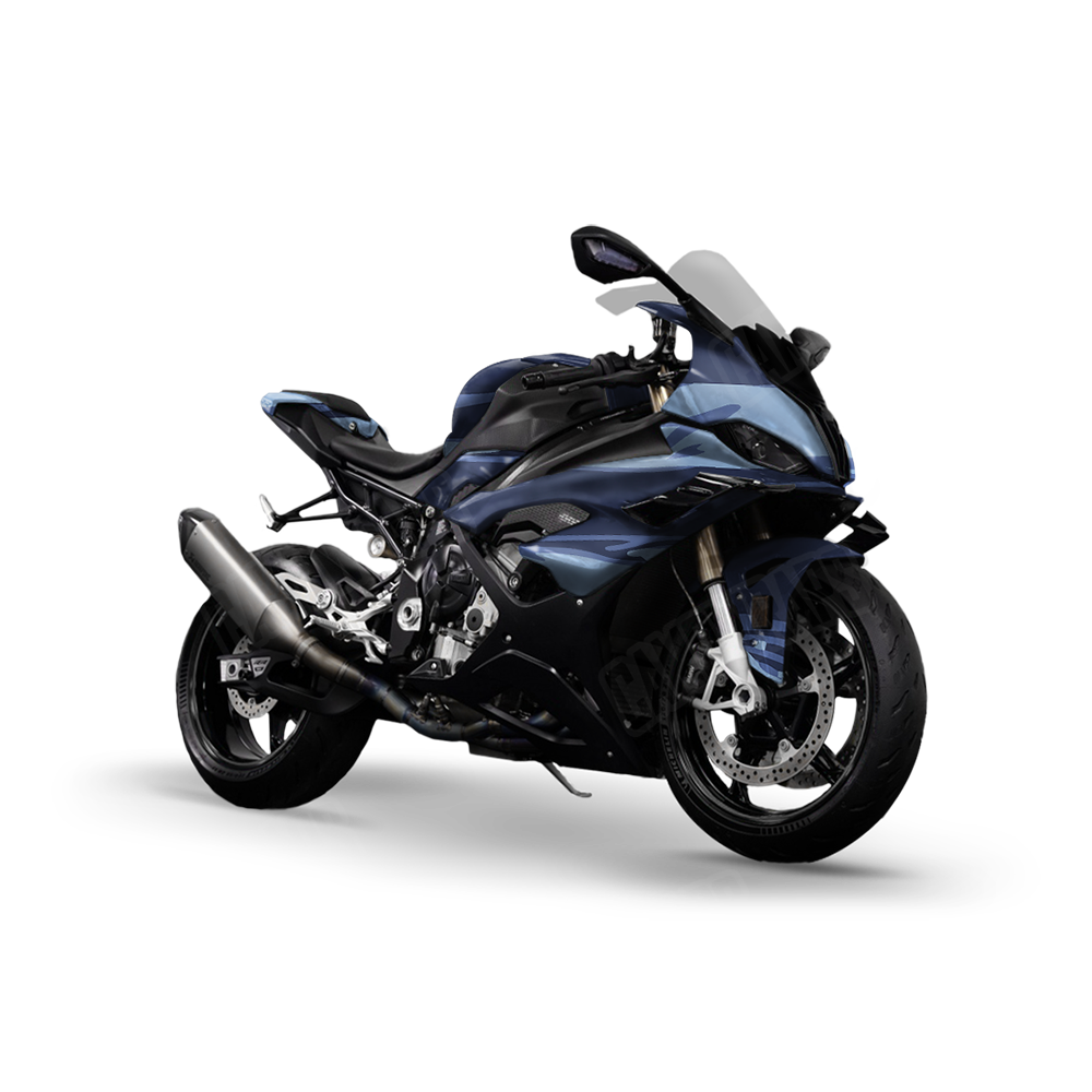 Shredded Blue Urban Night Sports Bike Wraps