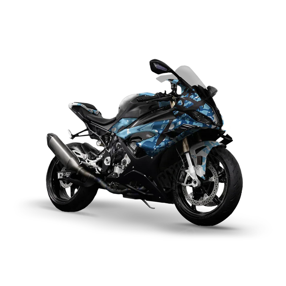 Tire Splatter Baby Blue Sports Bike Wraps