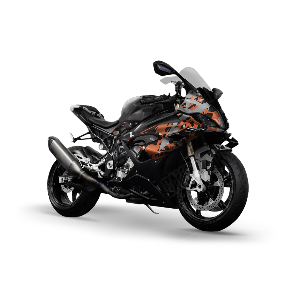 Tire Splatter Orange Tiger Sports Bike Wraps