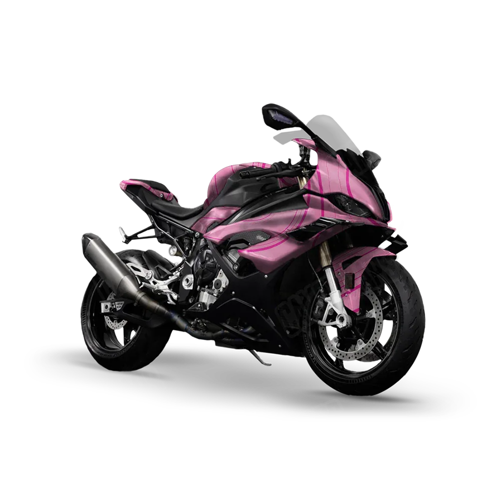 Topographic Pink Sports Bike Wraps