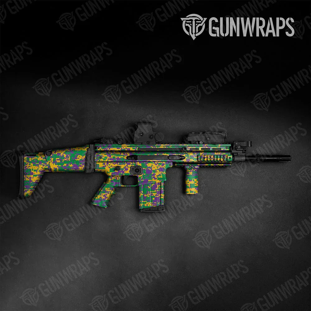 Digital Mardi Gras Tactical Gun Skin Vinyl Wraps