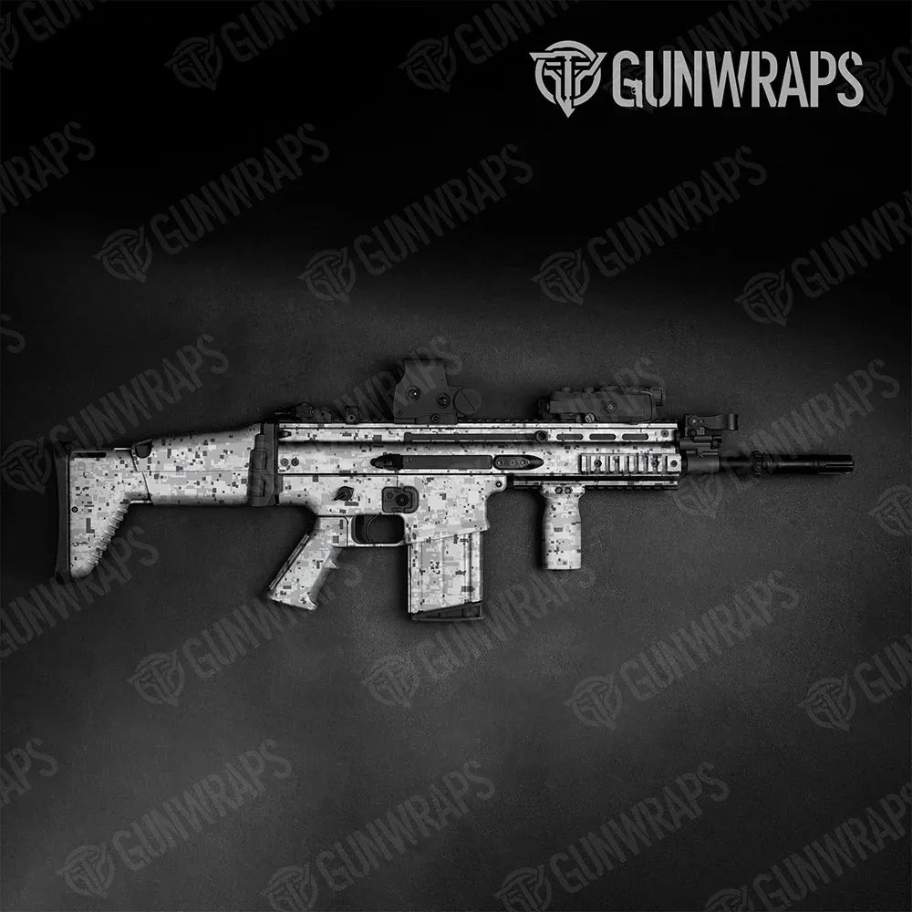 Digital Snow Tactical Gun Skin Vinyl Wraps