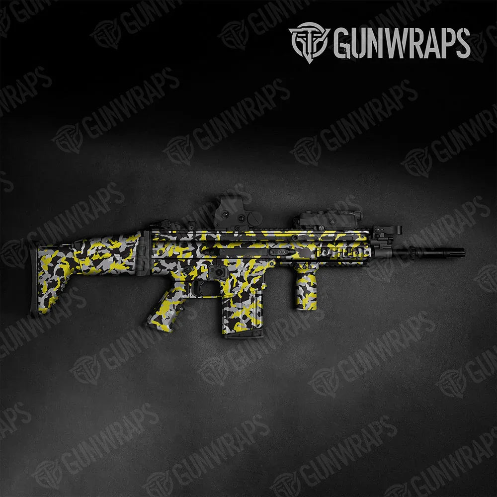 Erratic Yellow Tiger Tactical Gun Skin Vinyl Wraps