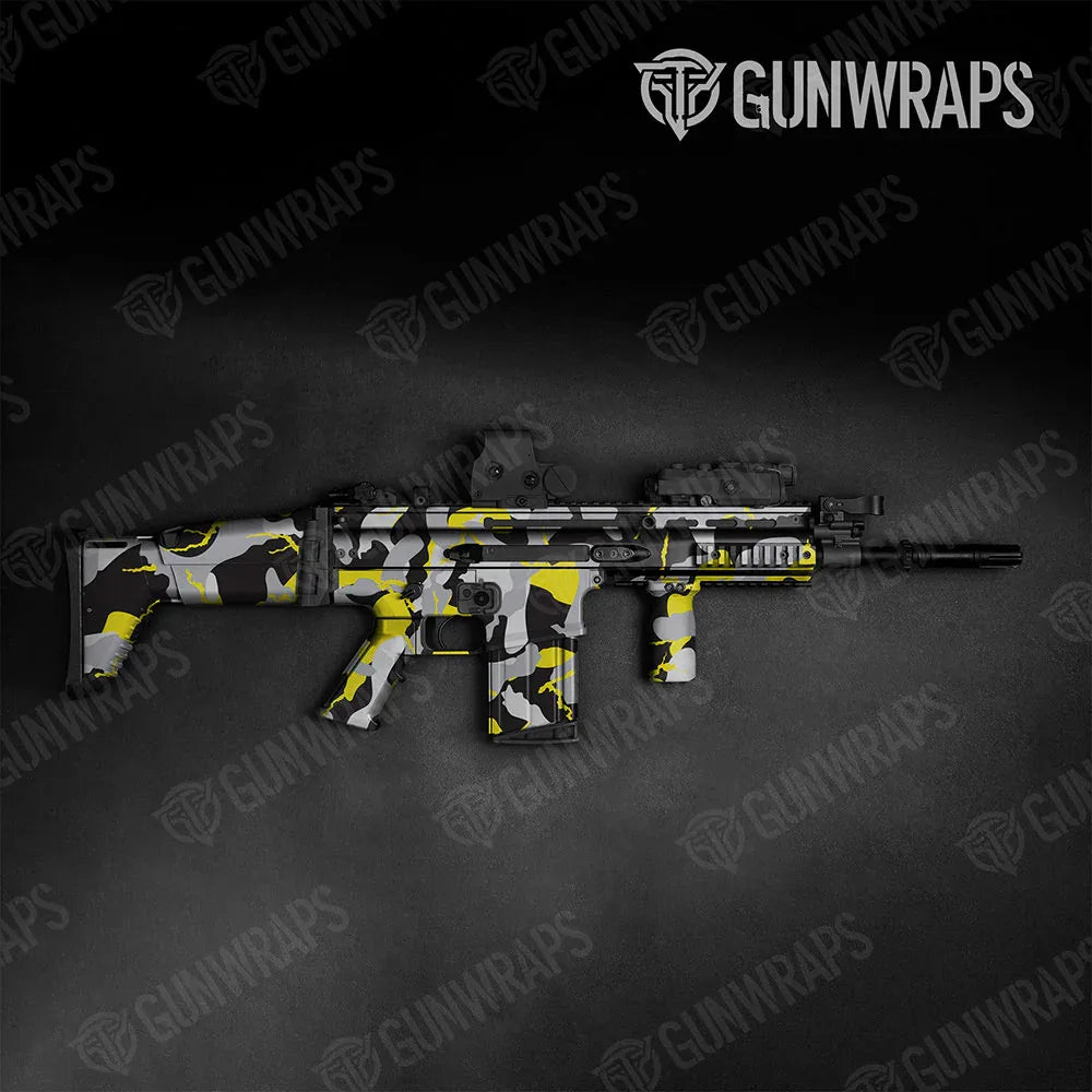 Ragged Yellow Tiger Tactical Gun Skin Vinyl Wraps